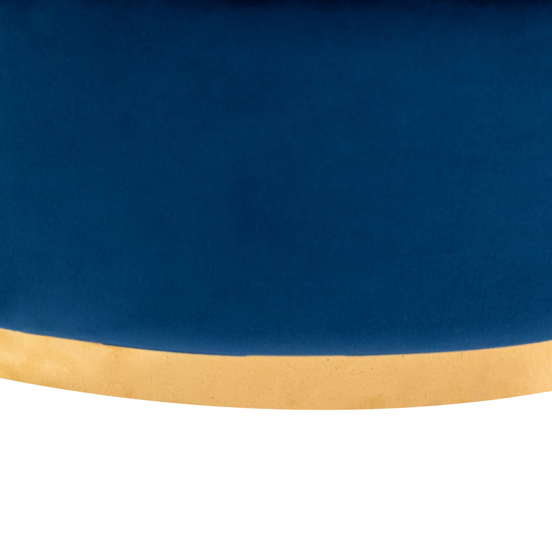 360 Degree Swivel Accent Chair Velvet Modern Upholstered Barrel Chair Over-Sized Soft Chair with Seat Cushion for Living Room, Bedroom, Office, Apartment, Blue