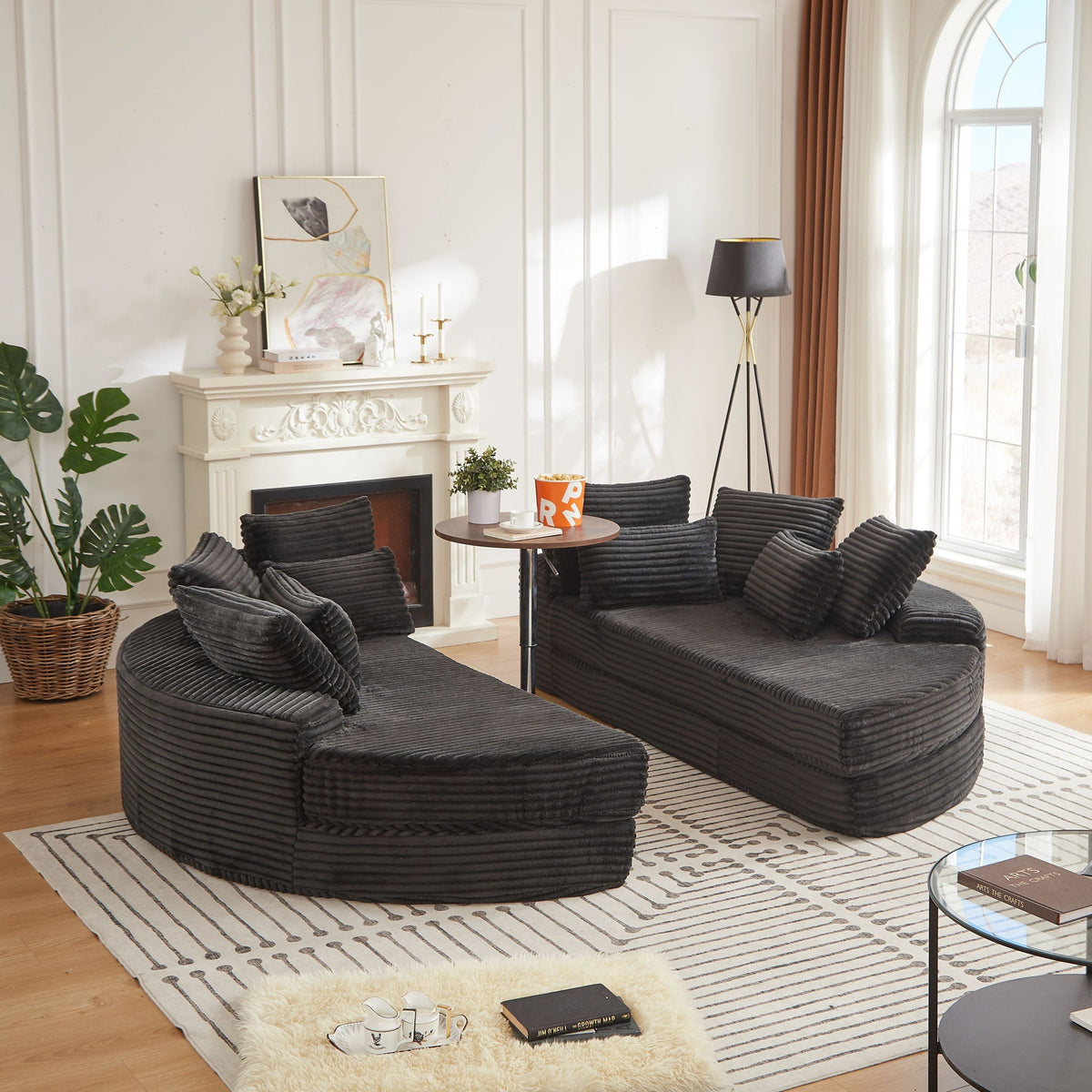 Round Oversized Sofa Bed With 5 Throw Pillows, photo 20 of 31