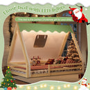 Full Size House Floor Bed with Tent and Light