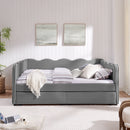 Gingham Daybed With USB Charging Port, Wave-Shaped Design by HouseOfZazla