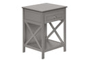 Accent End Table, 2 Tier, Storage Drawer, Transitional Style by HouseOfZazla