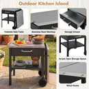 Foldable Outdoor Kitchen Cart With Storage For Patio by HouseOfZazla