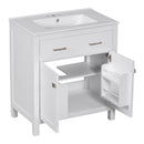 Bathroom Vanity With Ceramic Sink, Modern Single Bathroom Cabinet With 2 Doors And A Shelf, Soft Close Doors by HouseOfZazla