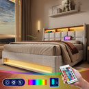Upholstered Platform Bed With A Hydraulic Storage System, LED And USB Charging (Without Mattress) by HouseOfZazla