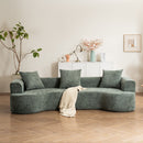 Modern Style Ultra Smooth Curved Sofa With 3 Pillows by Unique Piece Furniture