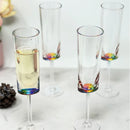 Halo - Oval Unbreakable Plastic Champagne Flutes Acrylic Wedding Glasses, 4Oz Capacity (Set of 4) - Clear by HouseOfZazla