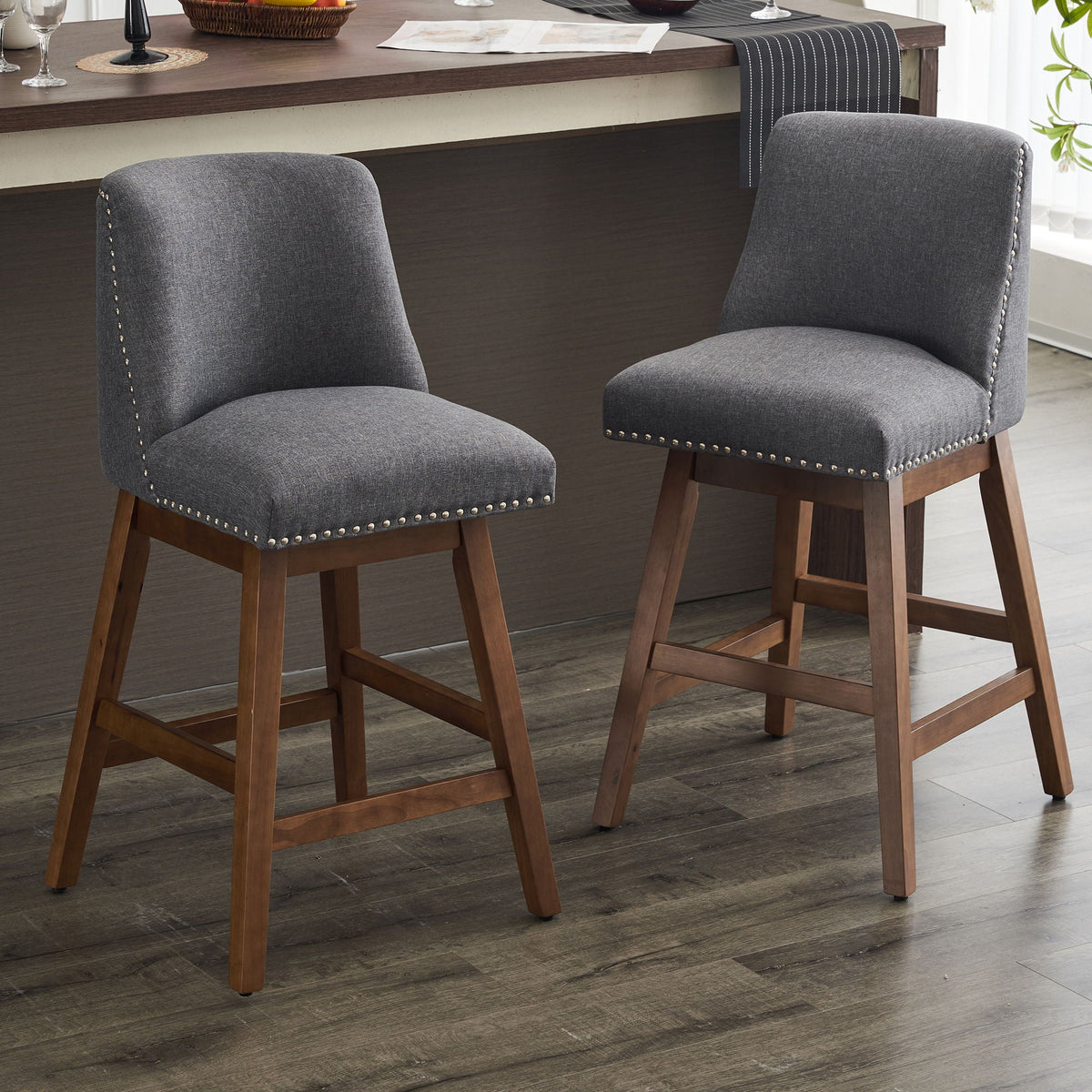 Upholstered Swivel Bar Stool, photo 9 of 14