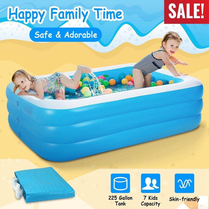 Inflatable Swimming Pools Family Swim Play Center Pool Blow up Kiddie Pool for Family Inflatable Lounge Pool for Kids Baby Adult Inflatable Water Ball, photo 8 of 8