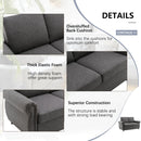 57.5" Pull Out Sofa Bed Loveseat Sleeper with Twin Size Memory Mattress for Living Room Spaces, Gray