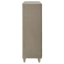 Lorient 5-drawer LED Chest of Drawers Ivory and Camel