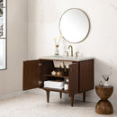 James Martin Amberly 36" Dual Mount Single Bathroom Vanity, Mid-Century Walnut
