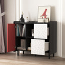 Modern Sideboard Buffet Cabinet With Doors And Unique Panel Styling by HouseOfZazla