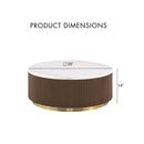 3 Piece Table Set Round Cocktail Table And 2 Round End Tables - Brown / Gold / White by HouseOfZazla