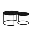 Nesting Coffee Table Set of 2 with Marble Pattern Tops