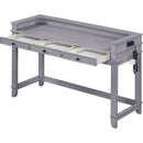 TREXM 4-Piece Dining Table Set for 3, Retro Kitchen Table and Chairs Set with 3 Storage Drawers, Ideal for Small Spaces (Gray)