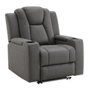 Leuco - Power Motion Recliner With Cup Holder, Control, LED & Power Headrest - Gray by Unique Piece Furniture
