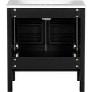 30' Black Bathroom Vanity with Single Sink, Combo Cabinet Undermount Sink, Bathroom Storage Cabinet with 2 Doors and a Drawer, Soft Closing, Multifunctional Storage, Solid Wood Frame