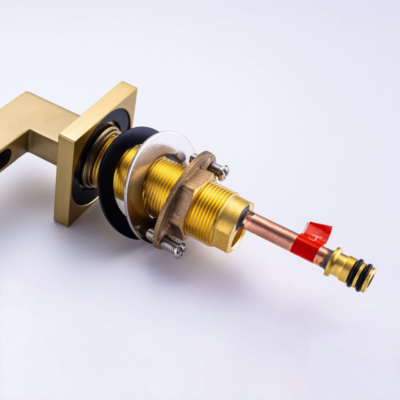 8 inch Widespread Bathroom Faucet Matte Black Bathroom Faucets for Sink 3 Hole Brass 2 Handle Lavatory Square Faucet Modern rv Bathroom Faucets