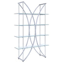Larson 73-inch 4-shelf Glass Bookshelf Chrome