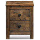 Wood 2 Storage Sliding Drawers End Nightstand-Oak by DirectDeals