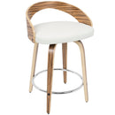 Grotto - Contemporary Fixed Height Counter Stool & Swivel With Round Footrest (Set of 2) by HouseOfZazla