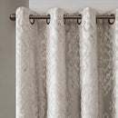 Knitted Jacquard Damask Total Blackout Grommet Top Curtain Panel by HouseOfZazla