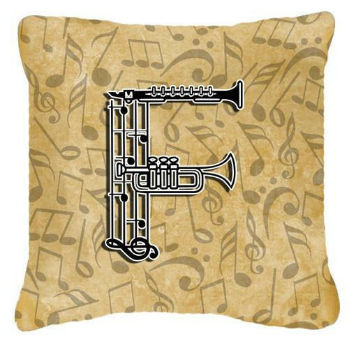 Letter F Musical Instrument Alphabet Canvas Fabric Decorative Pillow CJ2004-FPW1414