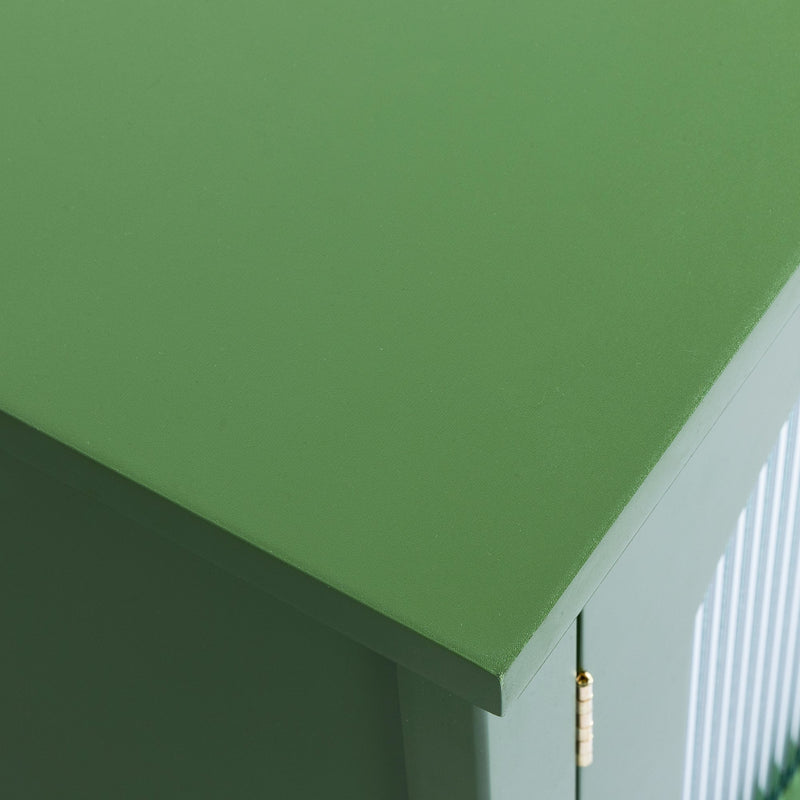 71-inch stylish TV cabinet TV frame TV stand solid wood frame, Changhong glass door, antique green, can be placed in the children's room, bedroom living room wherever you need