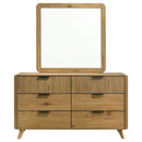 Bennett 6-drawer Bedroom Dresser and Mirror Set Light Oak