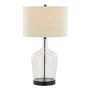 Botella - Contemporary Table Lamp Built In USB Port (Set of 2) - Clear / Oil Bronze / Natural