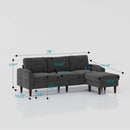 3 Seater Convertible Combination L Shaped Sofa With Footstools With Storage by Unique Piece Furniture