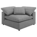 Segoura - 5 Piece Upholstered Modular Sectional With Reclined Back Pillows - Gray by HouseOfZazla