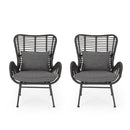 Modern Aesthetic Outdoor Rattan Accent Chair With Metal Legs by HouseOfZazla
