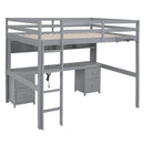 Loft Bed With Desk, Cabinets, Drawers, Charging Station And Bedside Tray by HouseOfZazla