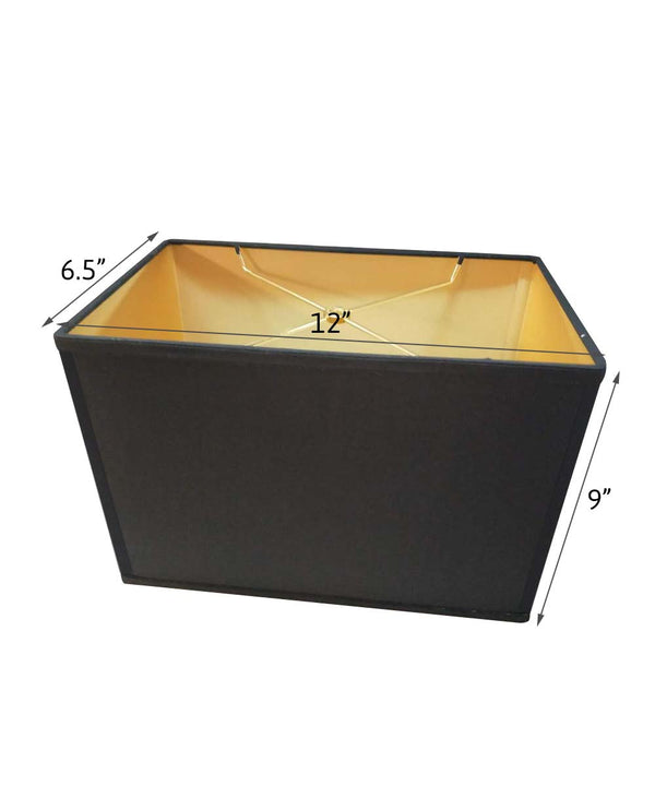Rectangular Drum Lampshade (6.5x12) (6.5x12) x 9 Softback Black Shantung Fabric, photo 2 of 5