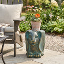 13inch High Rabbit Garden Stool, Lightweight Concrete, Gold Patina Finish, No Assembly Required