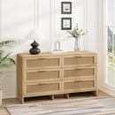 Modern Arc Shaped Corner Rattan Cabinet With 6 Drawers by HouseOfZazla