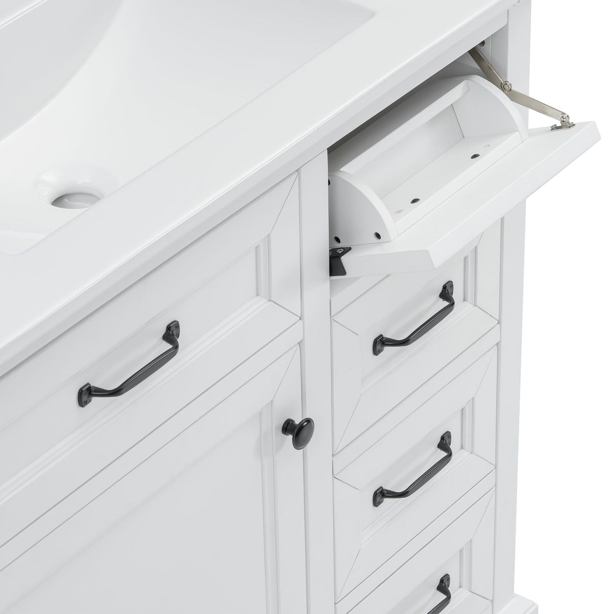 36" Bathroom Vanity With Sink, 2 Tip-Out Drawers, Soft Close Hinges, photo 33 of 40