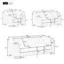 64" Velvet Upholstered Loveseat Sofa, Modern Loveseat Sofa with Thick Removable Seat Cushion, 2-Person Loveseat Sofa Couch for Living Room, Bedroom, or Small Space, Gray