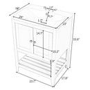 Modern Sleek Bathroom Vanity Elegant Ceramic Sink With Solid Wood Frame Open Style Shelf - White