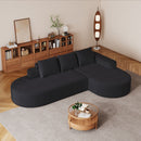 Modern Curved Sofa, L-Shaped Modular Sectional Set With 3 Pillows by HouseOfZazla