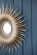 Retro DesignSunburst Metal Wall Mirror Decorative Mirror For A Bedroom Dressing Room, Hallway Or Living Space - Gold by Unique Piece Furniture