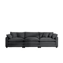 Mid-Century Modern 3 Seater Sectional Sofa With Arm And Throw Pillows
