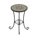 Patio Side Table with Shelf, Brown and Black by HouseOfZazla