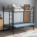 Twin Over Full Bunk Bed, Multifunction - Black by HouseOfZazla