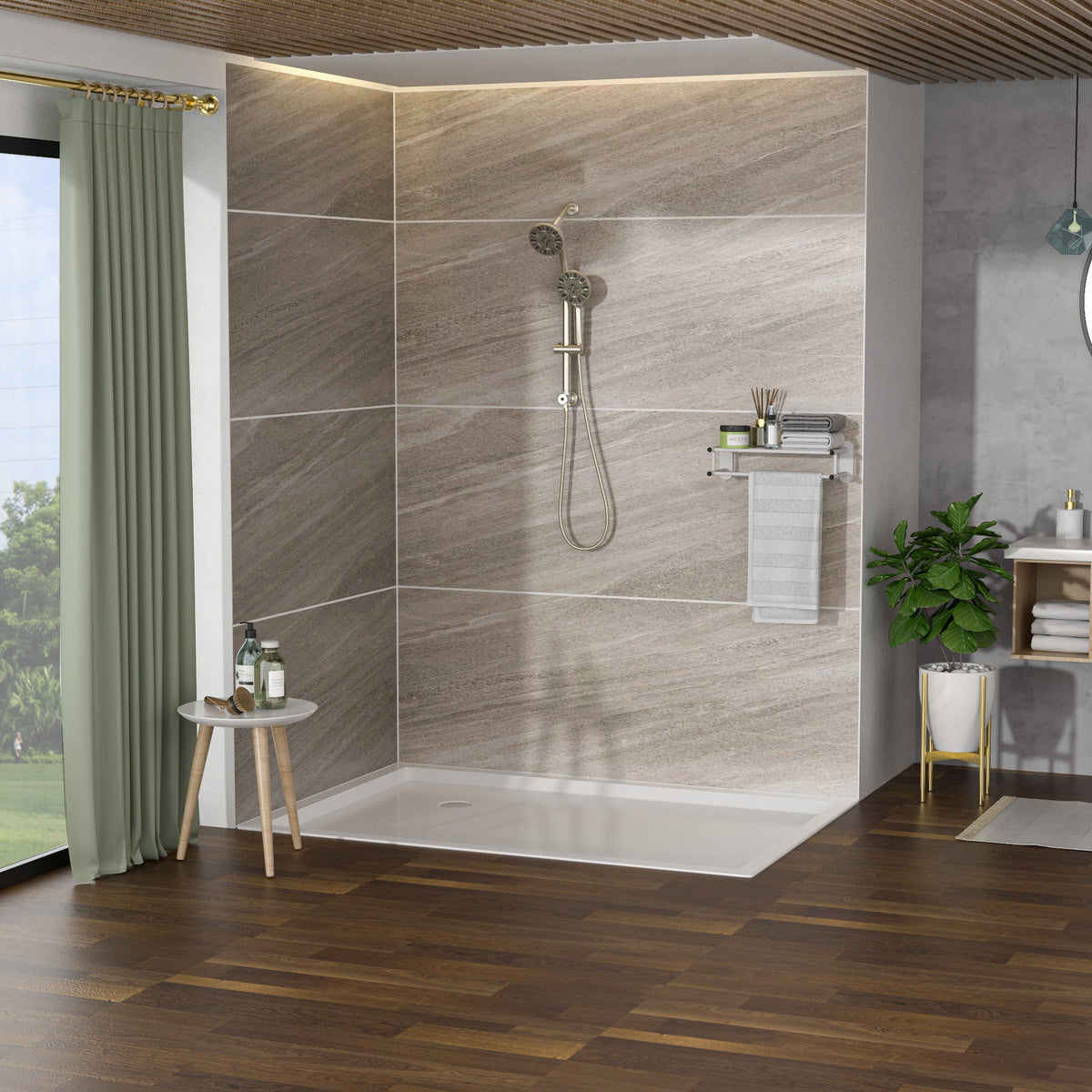 Multi Function Dual Shower Head Shower System With 4.7" Rain Showerhead, 7 Function Hand Shower, Adjustable Slide Bar, photo 21 of 25