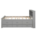Platform Bed With Storage Headboard, USB, Trundle And 3 Drawers by HouseOfZazla