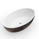 67 Inch Freestanding Solid Surface Soaking Bathtub