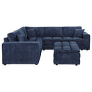 Azure - 6 Piece Upholstered Modular Sectional Sofa - Blue by HouseOfZazla