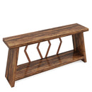 Accent Extra Long Console Table With 2 Tier Storage - Brown by HouseOfZazla